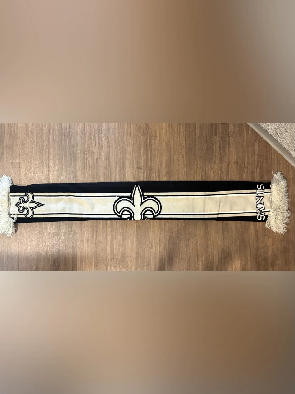 New Orleans Saints Black, White, and Gold Scarf